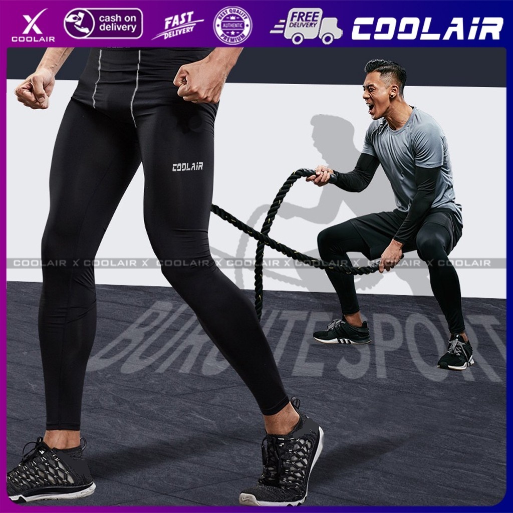 COOLAIR Compression Tights Pants Cool-Dry Sports Tights Pants Baselayer ...