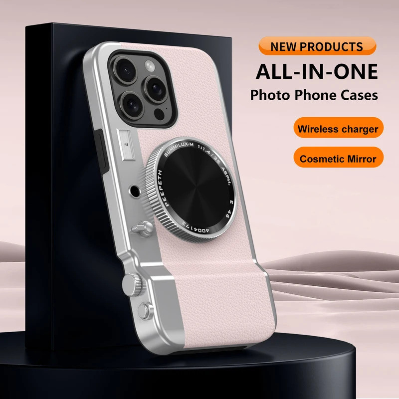 New Metal 2-in-1 Integrated Camera Make-Up Mirror Magnetic Phone Case ...