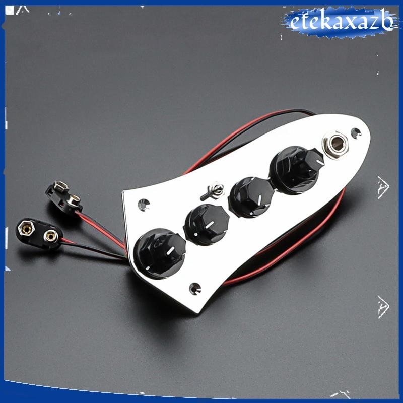 [etekaxazb] Guitar Bass Control Plate Metal Direct Replaces with Knobs ...