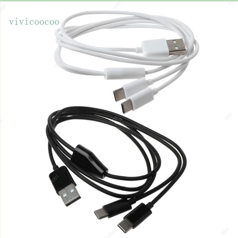 VIVI 2 in 1 USB to Type C Cable Splitter Fast Charging Data Line for