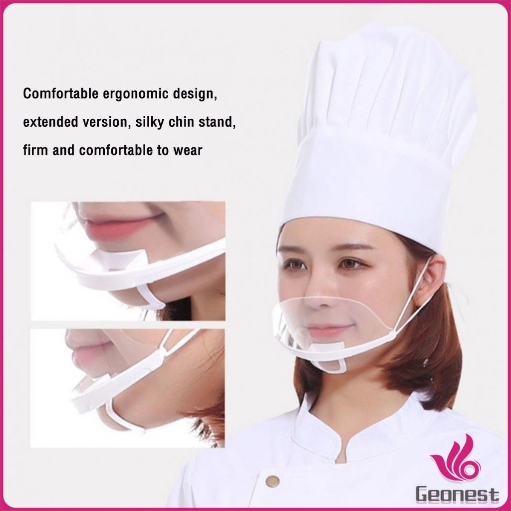 Geonest Plastic Kitchen Mask Transparent Mask 10pcs Chef Masks | Shopee ...