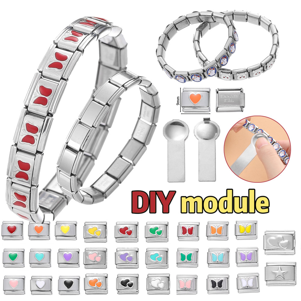St. kunkka Italian Charm Bracelet 9mm Link Module Bead DIY Bracelet ...