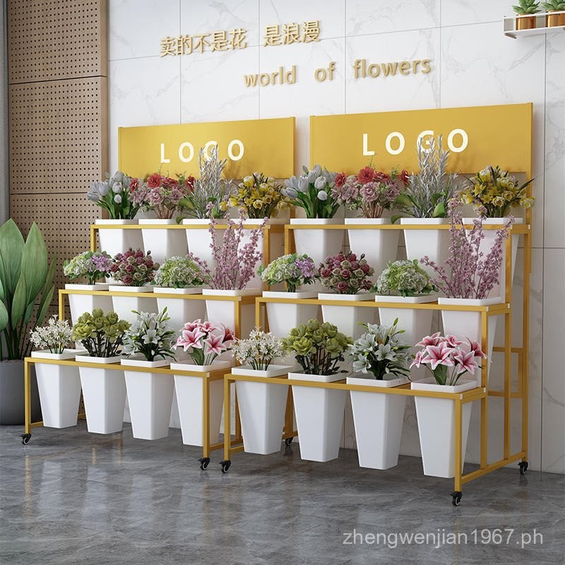 Movable Advertising Board Ladder Multi-layer Flower Shop Square Bucket ...