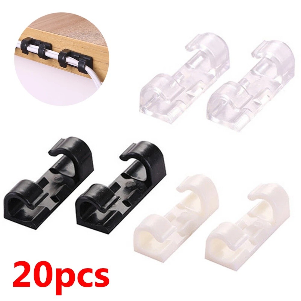 20PCS Cable Organizer Clips Cable Management Desktop &Workstation Wire ...