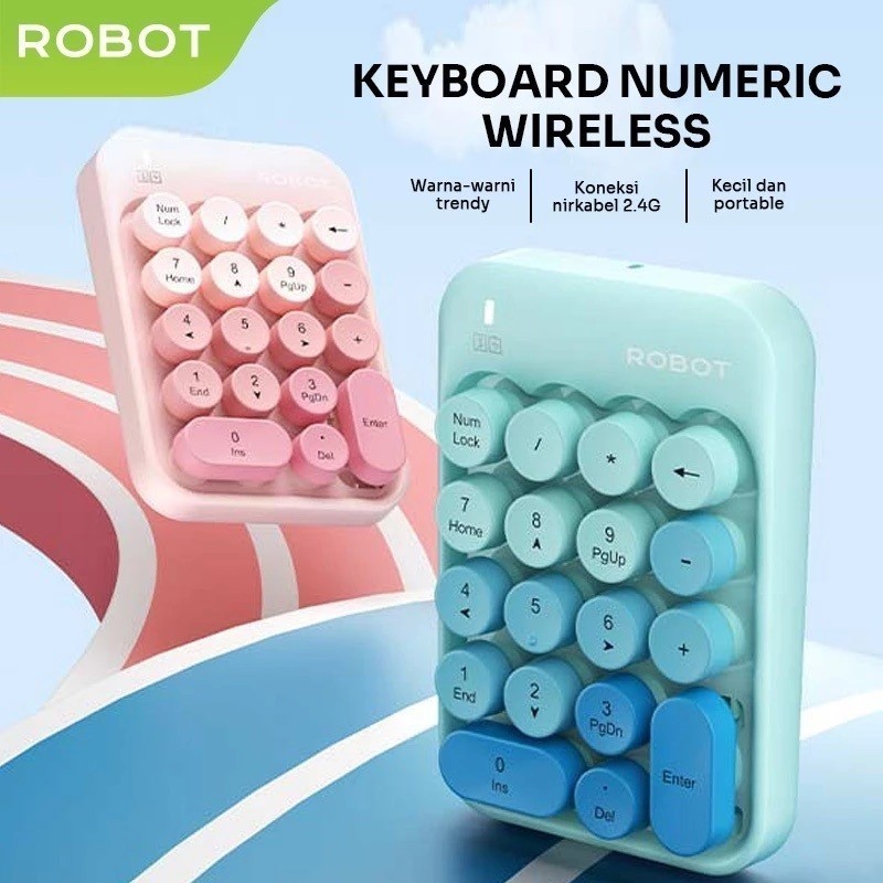 TOMBOL ROBOT RK02 Wireless Numeric Keyboard 2.4G Connection Small ...