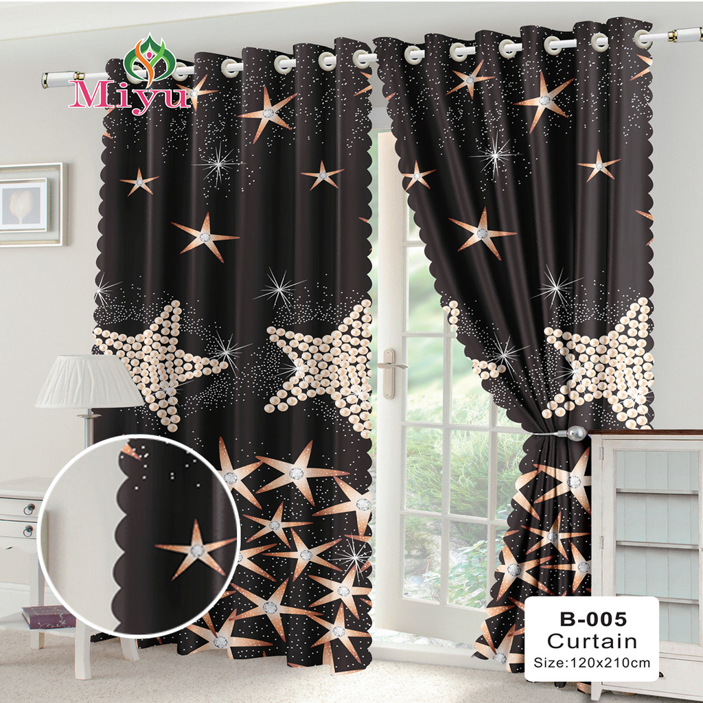 7Ft Aesthetics Wavy Curtain Half Blackout Curtain for Window Pink ...