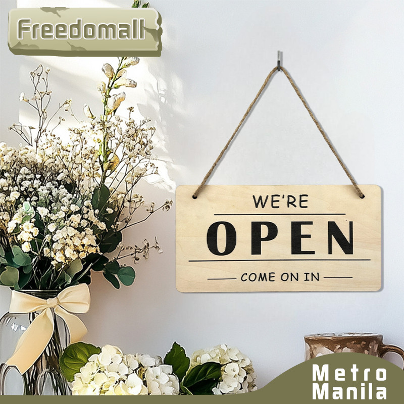 Wood Business Open Closed Signage Double-sided Business Open Closed ...