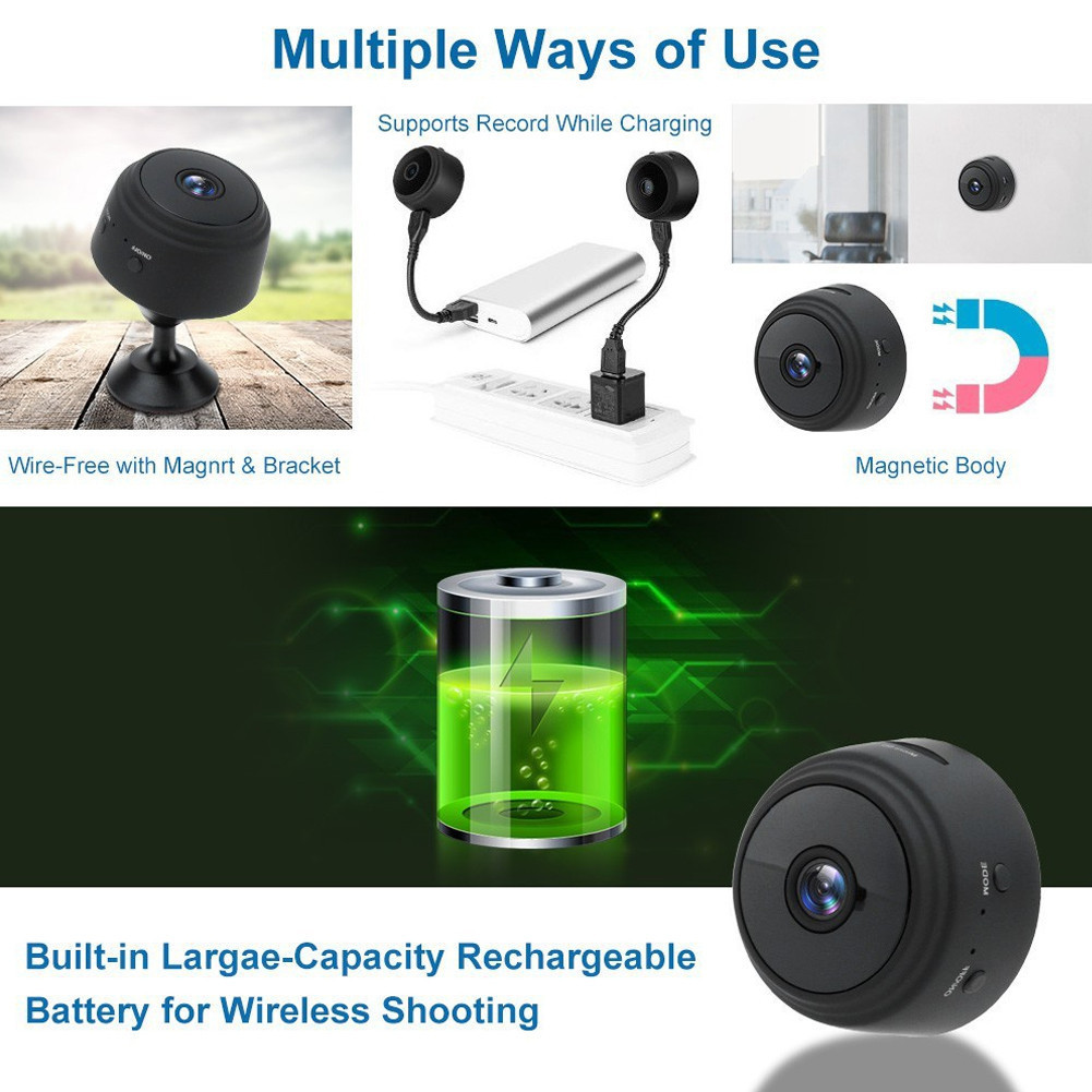 (COD) A9 Mini Wireless CCTV Camera - 1080P HD WiFi Security Cam for ...