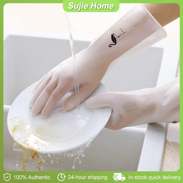 Rubber Dish Washing Gloves Kitchen Waterproof Washing Vegetables Fruit ...