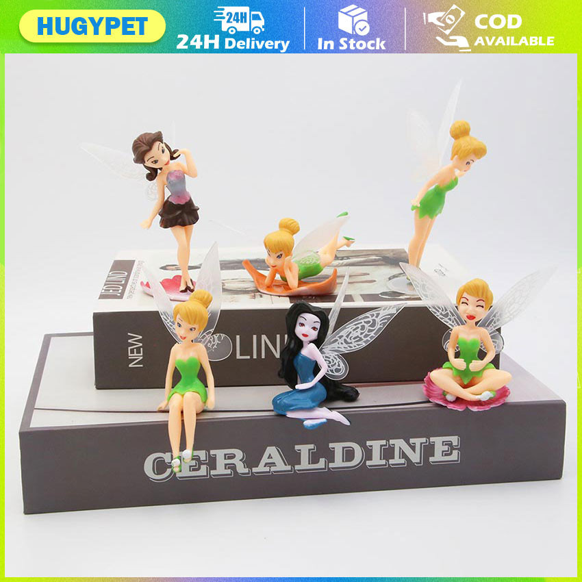 6pcs Anime Tinkerbell Fairy Tales Girls Dolls Pvc Figures Toys