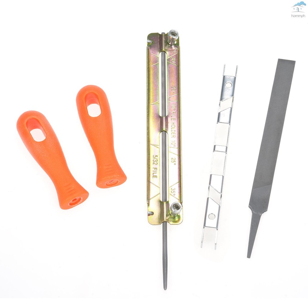 ⚙️Chainsaw Sharpener File Kit, File Handle, File, Flat Files, File Holder, Limit Ruler, Used to