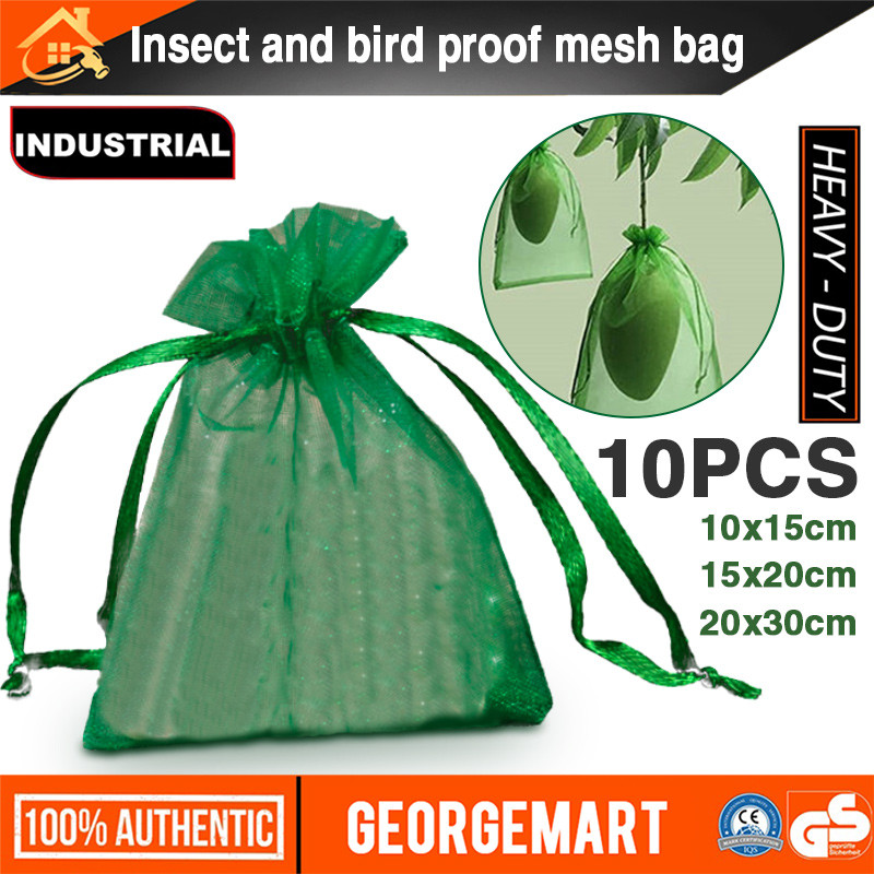 Fruit Protection Bags 10Pcs Garden Netting Bags Reusable Nylon Mesh