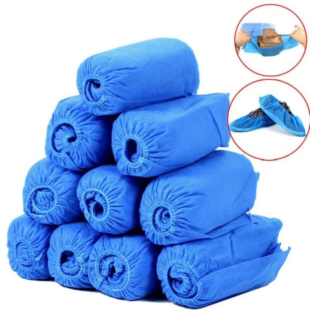 100pcs Thickened Non-woven Shoe Cover Dust Proof Disposable Non-slip ...
