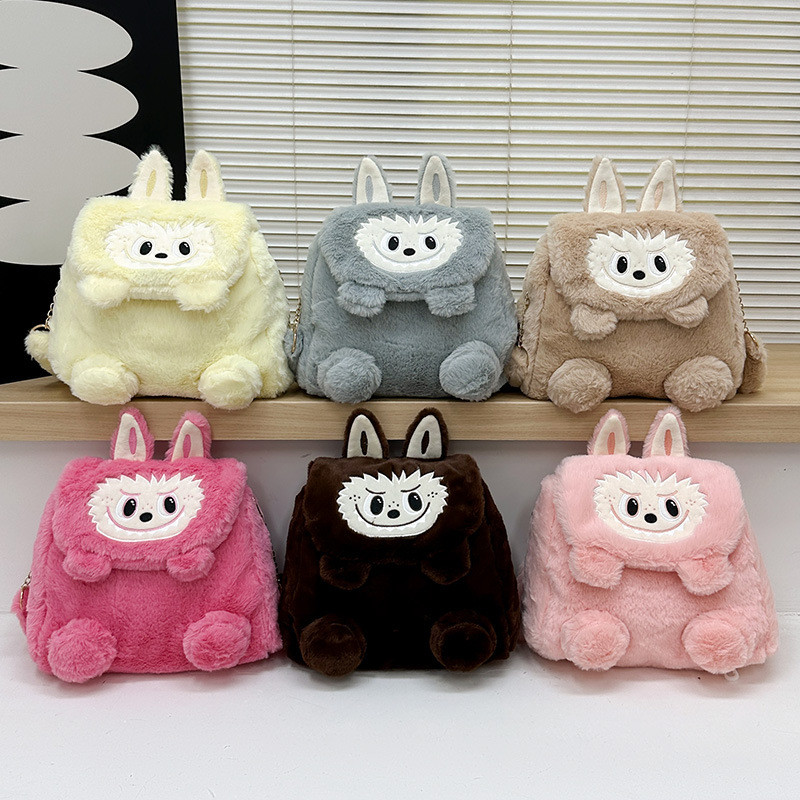 Originality Labubu Plush Doll Knapsack Cartoon Backpack Adjustable