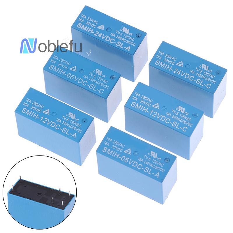 Lot 5 Relais SMIH 12V/24V 16A 250VAC 6/8 Pins – Électromécaniques Haute Fiabilité