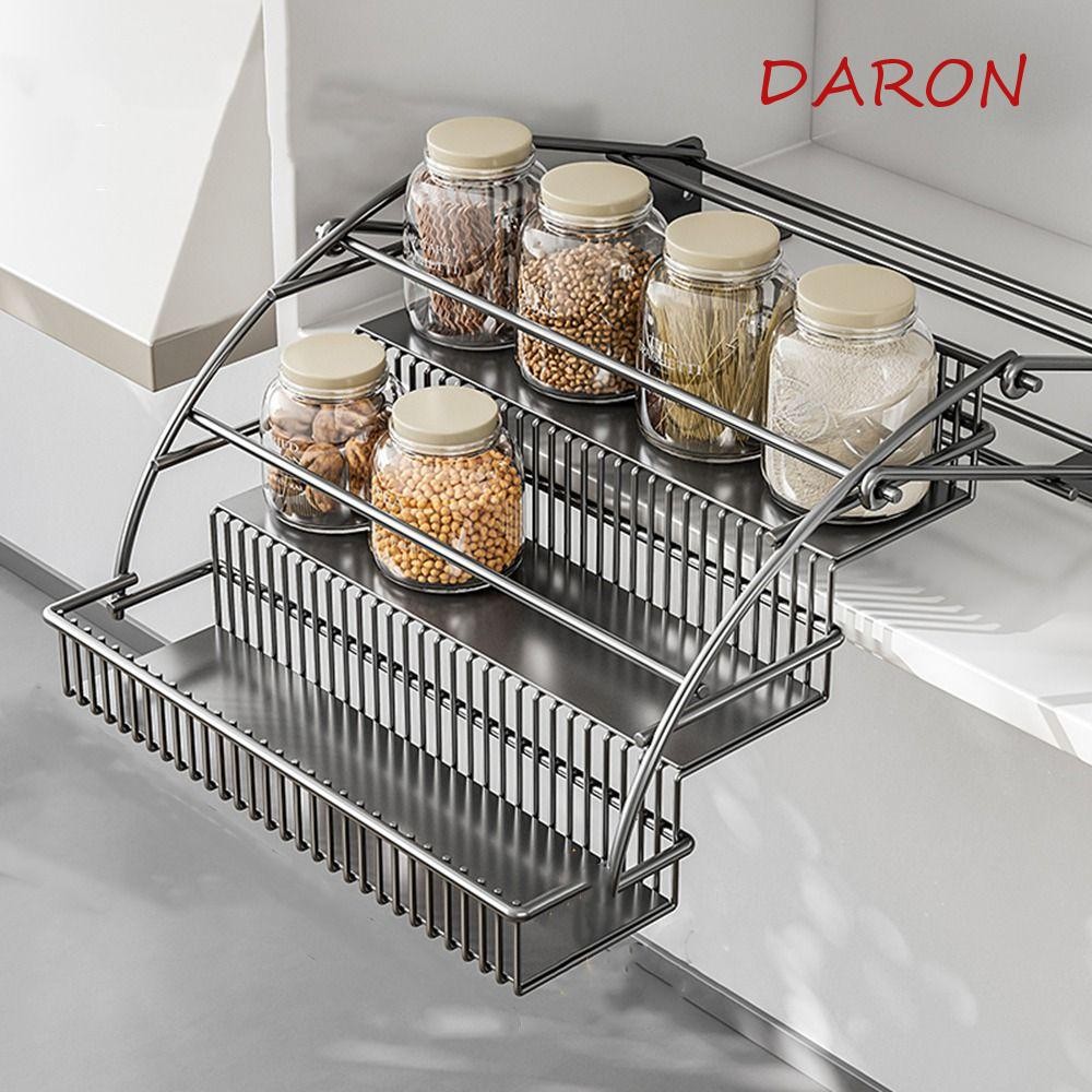 DARON 3-Tier Pull Down Spice Rack, Carbon Steel Large Capacity Pull ...