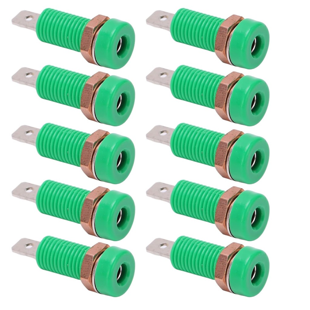 10-Pack 4mm Banana Jack Sockets - Red & Black Female Panel Mount Connectors For Audio Electronics