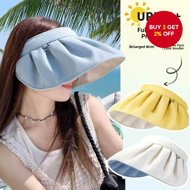 Women's UPF 50+ Shell Sun Hat - Wide Brim UV Protection, Open-Top ...