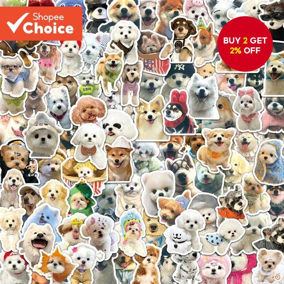 100/10 Piece Cute Dogs Stickers For DIY Phones Notebook Bike Car Helmet ...