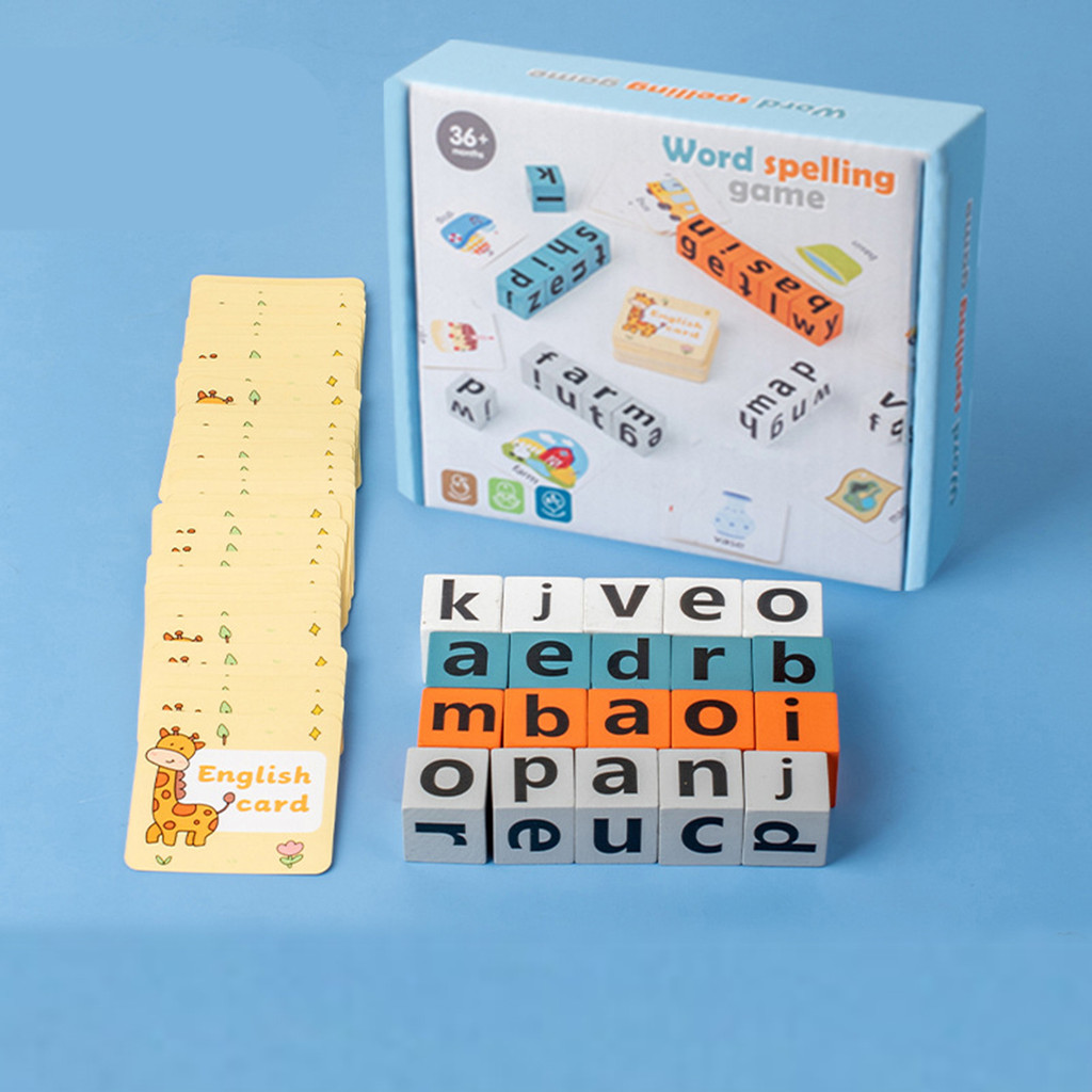 Wooden Spell Word Toys Letter Cognitive Challenge Memory English Word ...