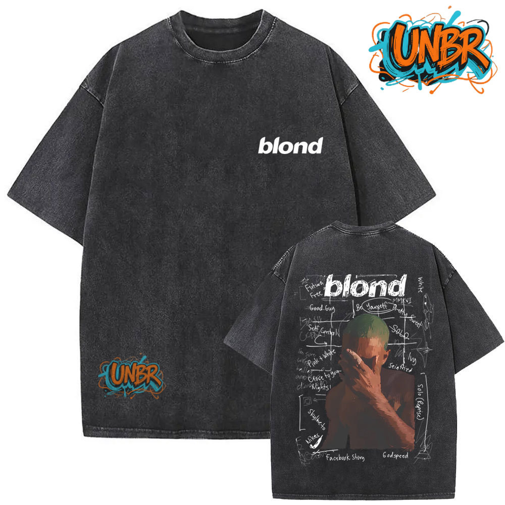 COD UNBR Washed Vintage Rapper Frank Oversized T Shirt Men's Ocea ...