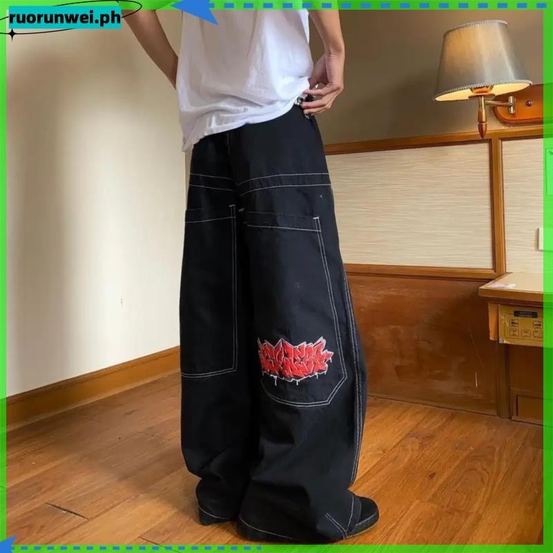 Wexwear Trendy Brand Vintage Baggy Jeans shorts Men Harajuku Streetwear  shorts Wide Leg