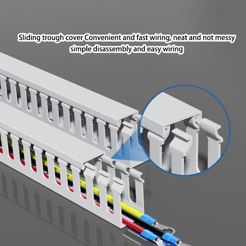 Open Slot Cable Duct Management Raceway PVC Cable Tray Cable Wall Wire ...