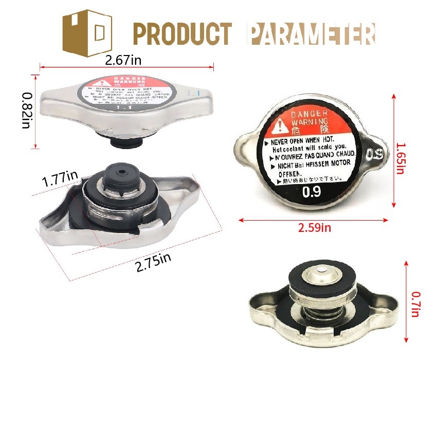 45mm 0.9/1.1/1.3bar Car Radiator Cap Universal Radiator Caps Original ...