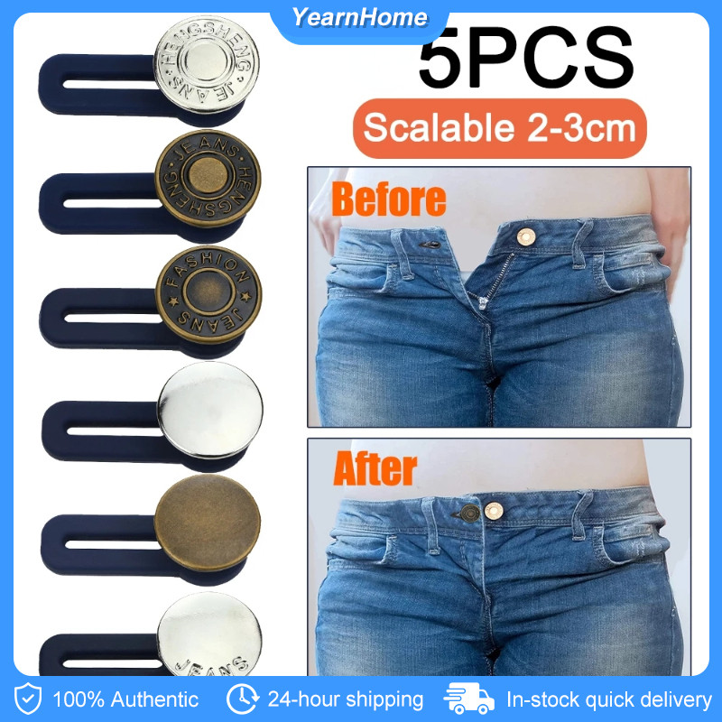 5pcs Metal Button Extender For Pants Jeans Adjustable Waist Extenders ...