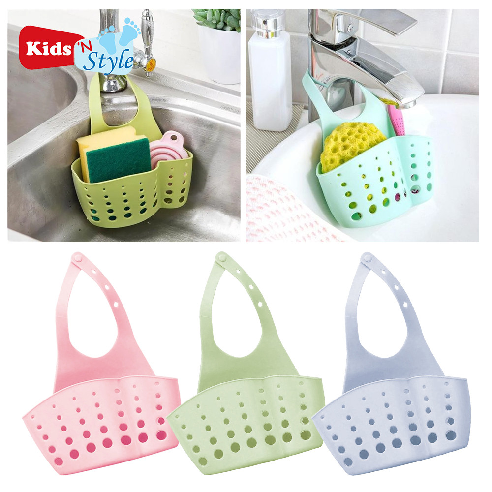 Kitchen Sink Storage Basket Sponge Drainage Tray Adjustable PVC Basket ...