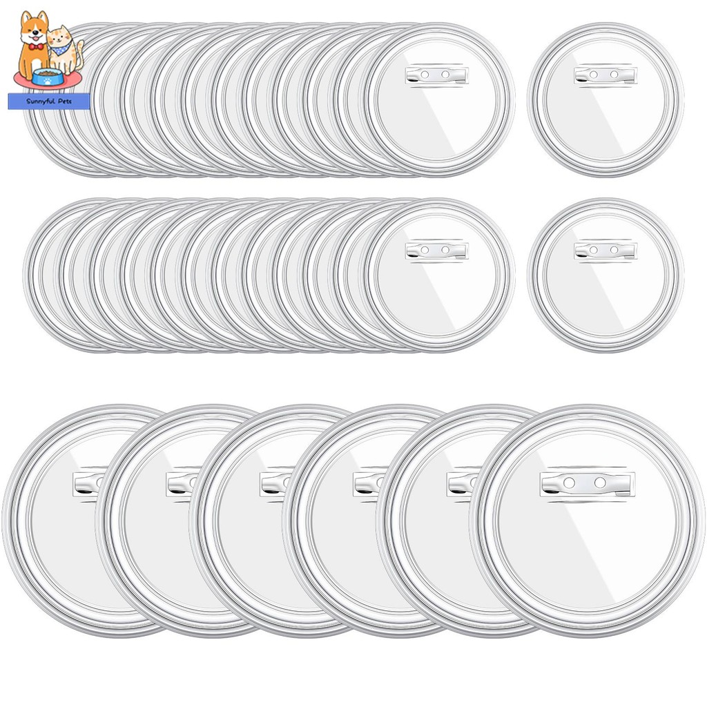 50Pcs Acrylic Buttons Pin Badge 3 Inch DIY Badge Pins Clear Button ...