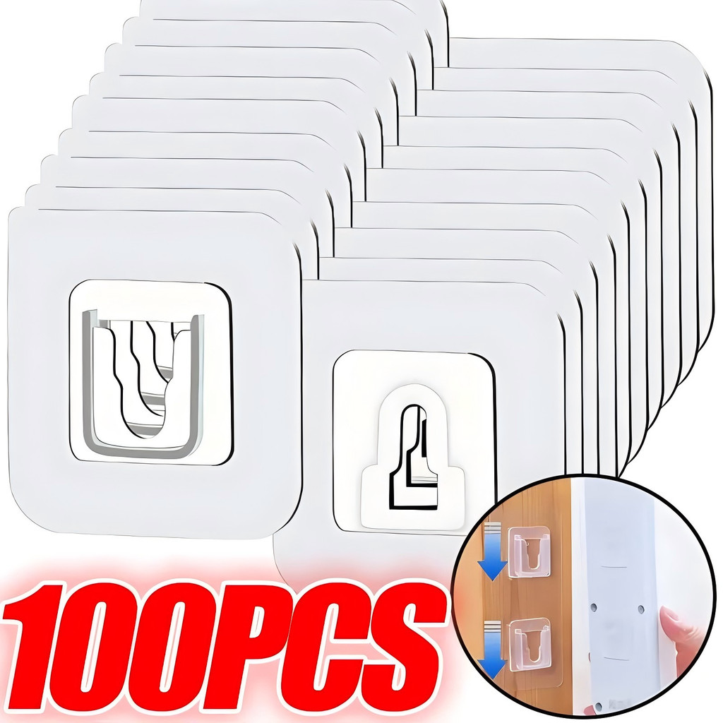 Transparent Double-Sided Adhesive Wall Hooks / Invisible Snap Hangers ...