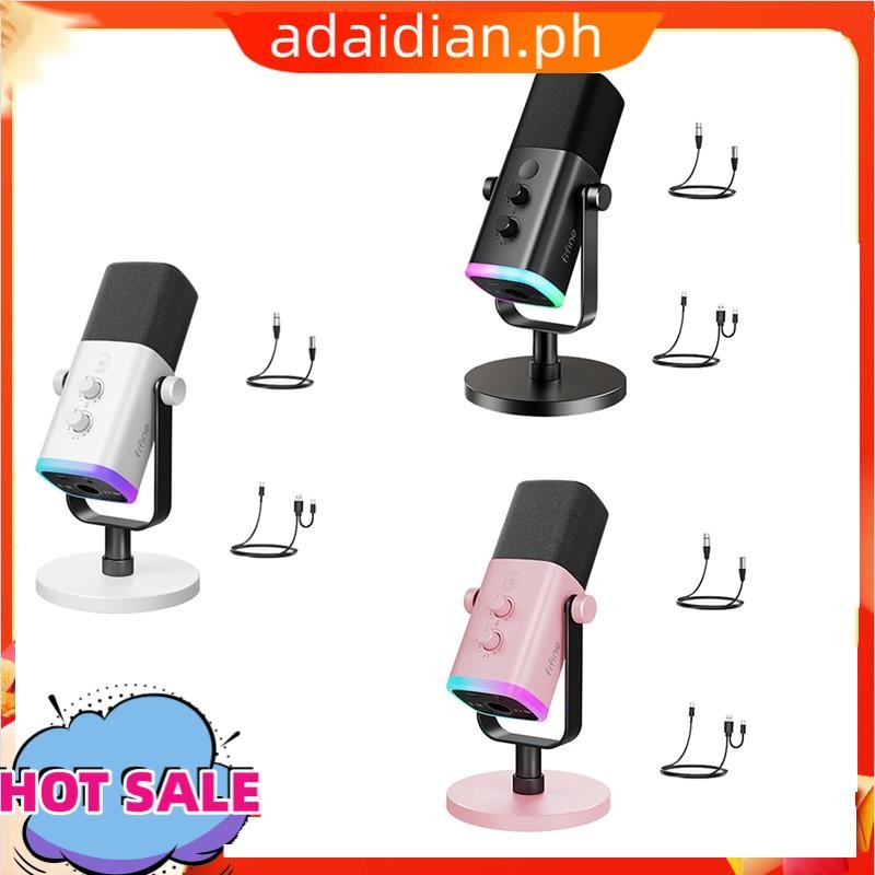 [in stock]FIFINE AM8 Dynamic Microphone with RGB Control/Headphone Jack