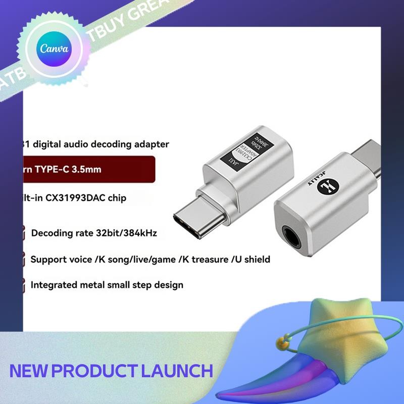 greatbuy TypeC to 3.5mm Headphone Digital Audio Encoding Adapter Mini