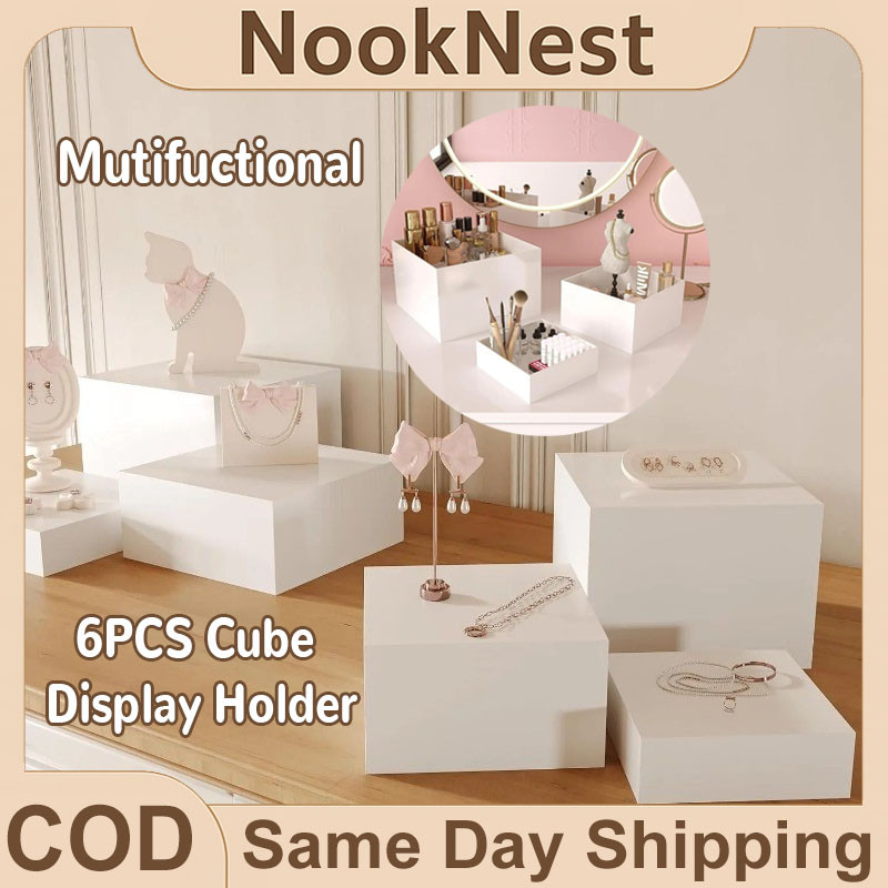 NookNest 6PCS Acrylic Cube Display Box Jewelry Display Stand Food Riser ...