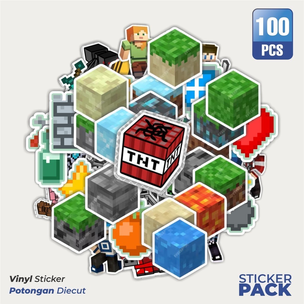 Vinyl Stickers Minicraft Waterproof Aesthetic Games Stickers - For ...
