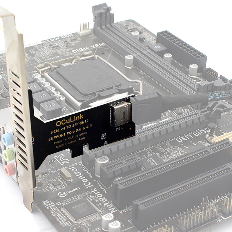 PHDK PCI-E 4.0 X16 / X4 To SFF-8612 / SFF-8611 OCulink Expansion Card ...