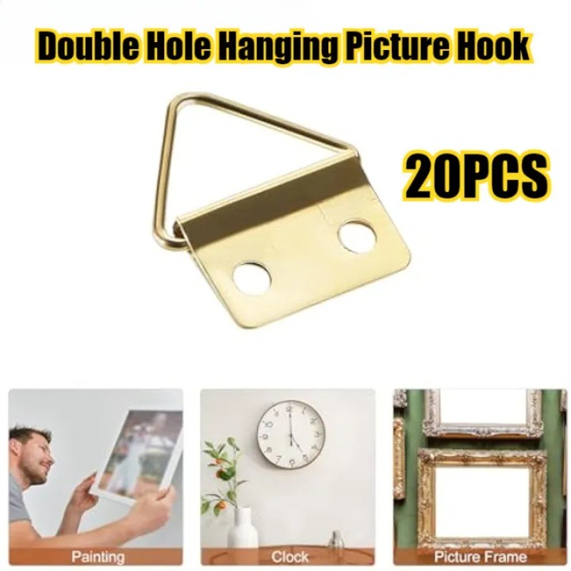 20pcs Picture Frame Double Hole Hook Triangle Hardware Accessories ...