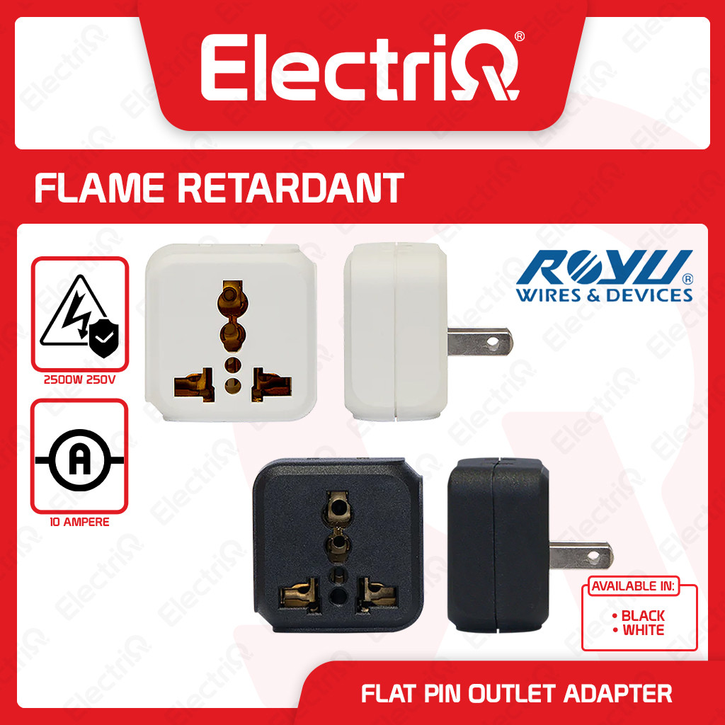 Electriq | Royu International Outlet + Flat Pin Outlet Adapter (250V ...