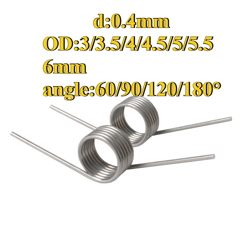 sus304 d0.4mm OD3/3.5/4/4.5/5/5.5/6mm V-shaped spiral torsion spring ...