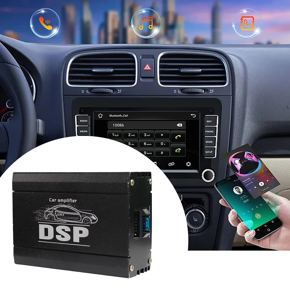 4x50W Car DSP Digital Audio Processor 4 In 6 Out Audio Digital Sound ...