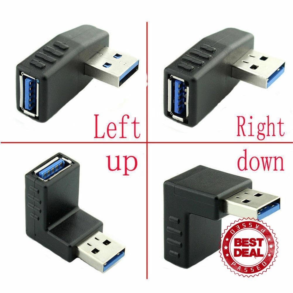 Left-bent Usb Type-a Male To Female 3.0 Curved Head A-male To A-female ...
