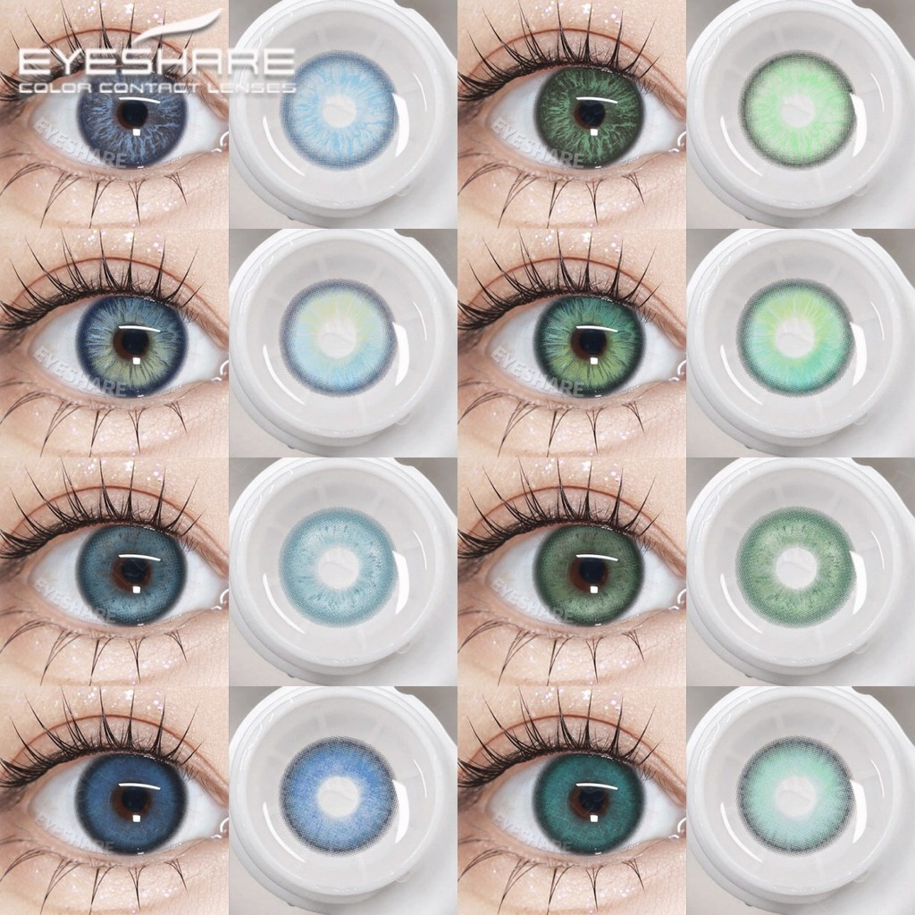 EYESHARE Color Contact Lenses 2pcs Blue&Green Beauty Natural Contacts ...