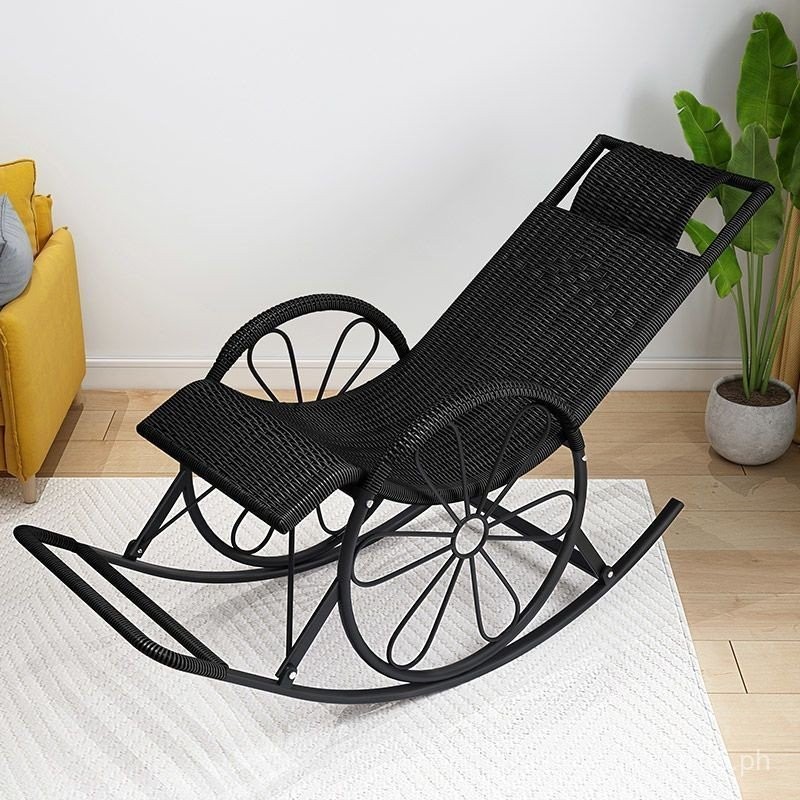 Home Rocking Chair Balcony Rattan Sofa Rocking Chair Elderly Nap ...