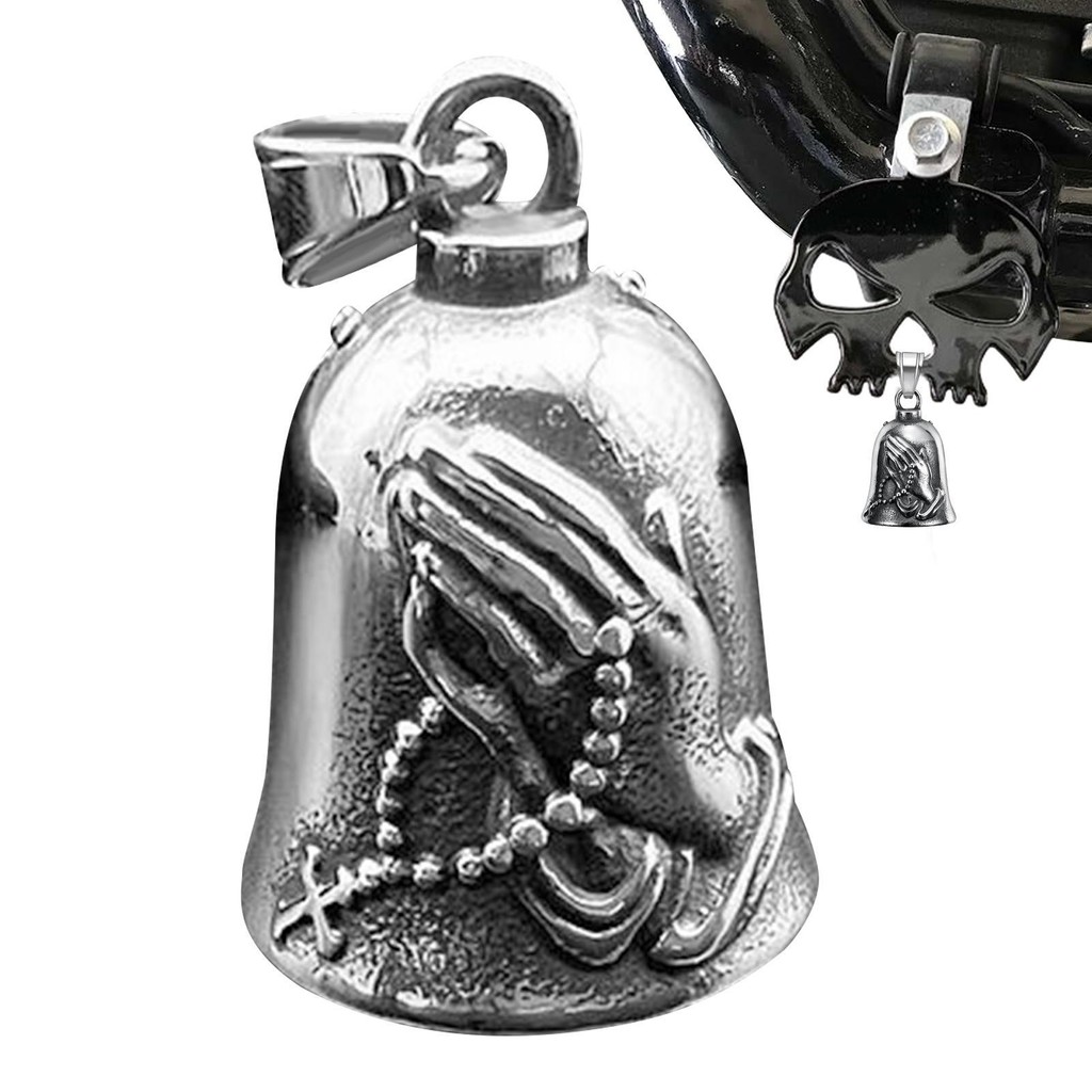Motorcycle Good Luck Bell Praying Hand Guardian Luck Bell Vintage
