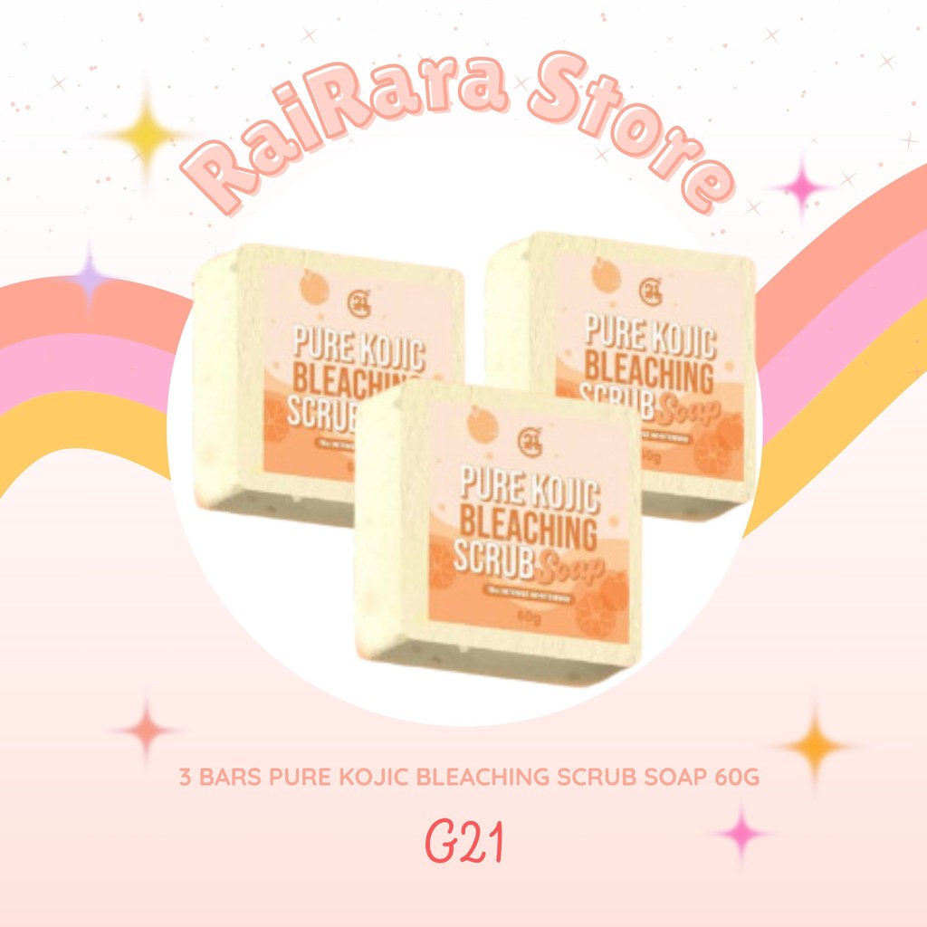 G21 Pure Kojic Bleaching Scrub Soap 3 BARS 60g Shopee Philippines