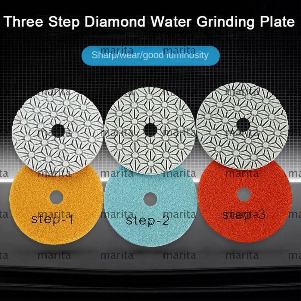 MARITA Polishing Pads, 3/4Inch 3 Step Grinding Discs Set, Dry/Wet For