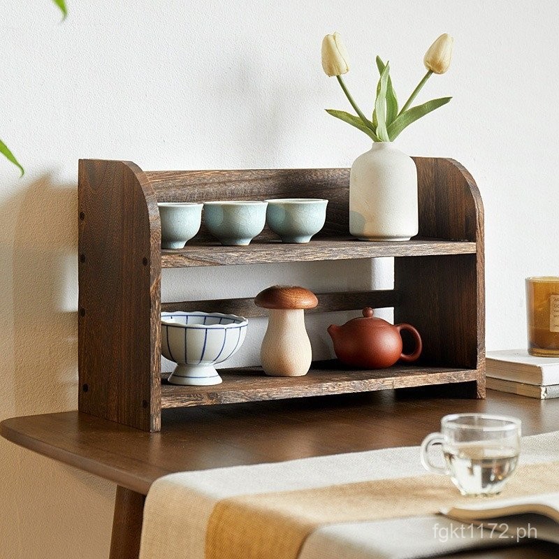 Ornament Display Rack Tea Cup Bogu Rack Desktop Solid Wood Multi ...