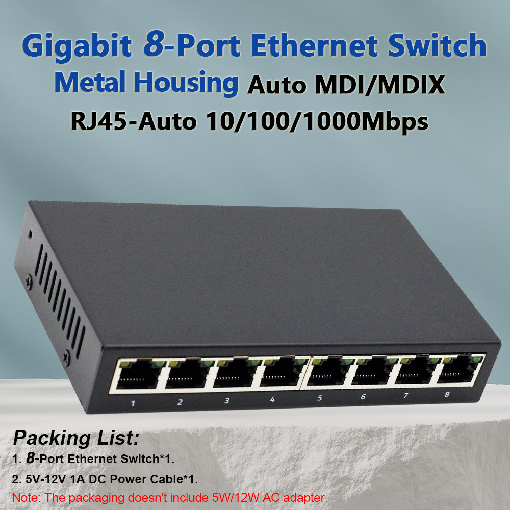 Gigabit Switch 10/100/1000Mbps MDI/MDIX, 5Port/8Port, Plug and Play ...