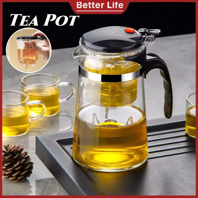 Large Capacity Glass Teapot One-click Filtering Tea Water Separation ...